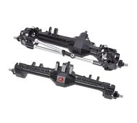 Compatible With Vanquish For VS4-10 For Phoenix F10 1/10 RC Crawler Car DIY Upgrade Parts Aluminum Front Rear Portal Axle Complete Set RC Front Rear Axle(Black)