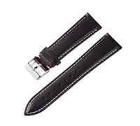 Compatible With Vine Wax Leather Watch Strap 18mm 19mm 20mm 21mm 22mm Universal Head Layer Cowhide Watchband Accessories Pin Buckle(Blue,21mm) (Dark Brown 21mm)
