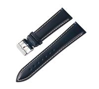 Compatible With Vine Wax Leather Watch Strap 18mm 19mm 20mm 21mm 22mm Universal Head Layer Cowhide Watchband Accessories Pin Buckle(Blue,21mm) (Blue 18mm)