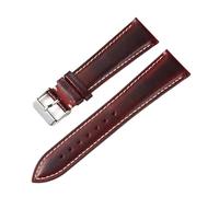 Compatible With Vine Wax Leather Watch Strap 18mm 19mm 20mm 21mm 22mm Universal Head Layer Cowhide Watchband Accessories Pin Buckle(Blue,21mm) (Dark Red 19mm)