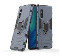 Compatible with vivo X27 Case, Metal Ring Grip Kickstand Shockproof Hard Bumper Shell (Works with Magnetic Car Mount) Dual Layer Rugged Cover for VIVO X27 (Navy Blue)