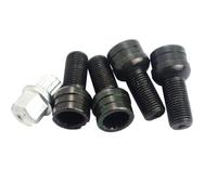 Compatible With VW For Golf 1998 1999 2000 2001 2002 2003 2004 2005 2006 2007 2008 2009 X5 Set Wheel Screw Bolt Lock Nut 17 Teeth OEM:8D0601139F Car wheel Lug bolts(4xBolts 1xLock Nut)