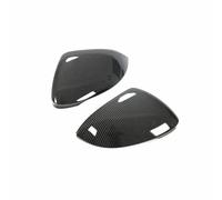 Compatible With VW For Golf 8 MK8 R For GTI For RLine W/Lane Assist 2020 2021 2022 Carbon Fiber Pattern Look Side For Wing Rear View Mirror Cover Case Cap Side Wing Mirror Casing(Black Carbon)