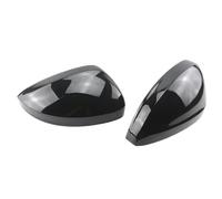 Compatible With VW For Tiguan AD BW MK2 2016 2017 2018 2019 2020 2021 Carbon Fiber Bright Black Car Door Side Rear View Mirror Cover Caps(Black)