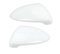 Compatible With VW For Touran 2011 2012 2013 2014 Car Side Mirror Cover Cap Gloss Black Or White 5K0 857 538 Car Replacement Parts(White,A pair)