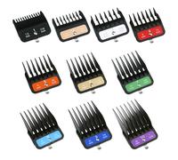 Compatible with Wahl Guide Combs Set - 10 Full Size Guards (1/16” to 1”) with Colored Metal Clips for Improved Cutting Performance