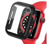Compatible with Watch Series 3/4/5/6/7 SE Case Screen Protector Cover iWatch Protector PC Ultra-Thin Overall Protective 38/40/41/42/44/45mm Full All-Around Protective Bumper (44mm, Black)