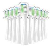Compatible with Waterpik Complete Care 9.0 (CC-01), 5.0 (WP-862) Sonic Electric Toothbrush Replacement Brush Heads STRB-10WB, Soft Bristle, 10 Pack (White)