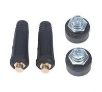 Compatible with Welding Cable Quick Connector, for DKJ10-25 DKZ10-25, 100A-200A Copper Male Female Joint with Rubber Sleeve, for Europe Welder Machine Accessories, 4PCS