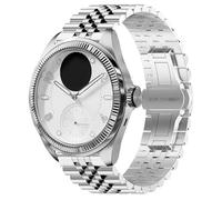 Compatible with Withings Smartwatch Bands, Lamshaw 18mm, 20mm Solid Stainless Steel Metal Band with Butterfly Folding Clasp Link Bracelet Compatible with Withings ScanWatch 2 38mm, 42mm/Scanwatch Nova