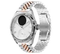 Compatible with Withings Smartwatch Bands, Lamshaw 18mm, 20mm Solid Stainless Steel Metal Band with Butterfly Folding Clasp Link Bracelet Compatible with Withings ScanWatch 2 38mm, 42mm/Scanwatch Nova