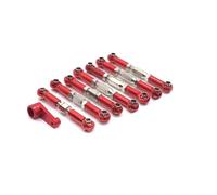 Compatible With WLtoys 144001 144002 124016 127017 124018 124019 LC 1/14 RC Car Upgrade Parts Metal Tie Rod 28T Servo Arm RC Car Linkage(Red)