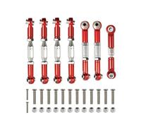 Compatible With Wltoys 144001 144002 144010 124007 124016 124017 124019 RC Car Upgrade Parts Metal Front Rear Tie Rod Linkage Servo Set RC Car Accessories(Red)