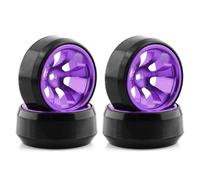 Compatible With Wltoys 284131 K969 K989 For Kyosho For Mini-Z 1/28 RC Car Upgrades Parts 4Pcs Metal Wheel Rim Drift Tyre Tire Type C RC Car Accessories(Purple)