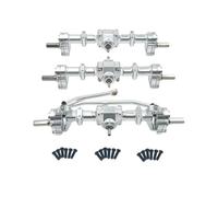 Compatible With WPL B16 B36 1/16 RC Car Parts Metal Upgrade Front And Rear Middle Door Axles Replacement Accessories RC Front Rear Axle(Silver)