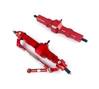 Compatible With WPL C14 C24 B14 B24 B16 B36 1/16 RC Car Truck For Rock Crawler Trucks Parts Metal Front Rear Middle Bridge Axle RC Front Rear Axle(Red,Front and Rear)