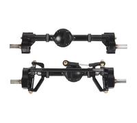 Compatible With WPL C14 C24 C24-1 C34 C44 B14 B24 1/16 RC Car Upgrades Parts Front And Rear Portal Axle With Metal Drive Shaft RC Front Rear Axle(Black)