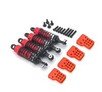 Compatible With WPL For MN For Henglong C14 C24 D90 D91 4x4 1/16 1/12 Rc Car Upgrad 4 Pcs Oil Filled Type Shock Absorber RC Car Shocks Absorber(Red)