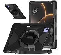 Compatible with Xiaomi Pad 7 Ultra 14" 2025 Shockproof Case,Three-in-one Shatter-Resistant Shell, 360 Degree Rotating Multi-Function Grip Bracket (Black)