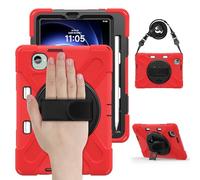 Compatible with Xiaomi Redmi K Pad 8.8 inch Released 2025 Shockproof Case,Three-in-one Shatter-Resistant Shell, 360 Degree Rotating Multi-Function Grip Bracket (Red)