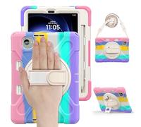 Compatible with Xiaomi Redmi K Pad 8.8 inch Released 2025 Shockproof Case,Three-in-one Shatter-Resistant Shell, 360 Degree Rotating Multi-Function Grip Bracket (Colorful Pink)