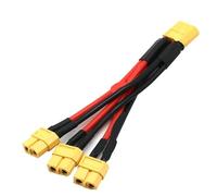 Compatible With XT60 Parallel Connector Male Female Dual Extension Y Splitter 3 Way 14AWG Wire Connector(1 MALE TO 3 FEMALE)