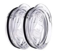 Compatible with Yeti Lids 20 oz Replacement Lid, Ozark Trail and More Splash Resistant Lids Spill Proof Tumbler Lid Clear Cup Silicone Sliding Covers BPA Free(2 Pack)