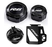 Compatible With YZFR6 YZF-R6 YZF R6 2010-2023 R 6 Accessories Front And Rear Brake Fluid Oil Tank Cover Liquid Storage Tank Cover