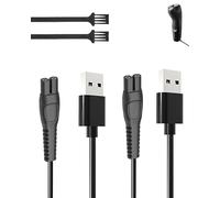 Compatible yystao Accessory Set for PHILIPS 3000X - 2 USB Charging Cables + 2 Cleaning Brushes | Fast Charging & Deep Cleaning Kit
