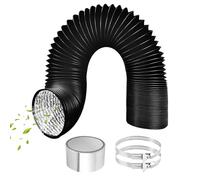 ComPDCVD 80mm Ducting Tumble Dryer Hose 3m Portable Air Conditioner Hose Clothing Dryer Hoses Venting Duct PVC Flexible Aluminum Ducting Air Con Vent Universal Pipe with 2 Clamps for Extractor Fan
