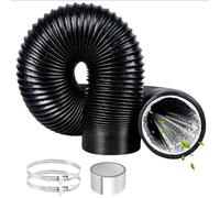 ComPDCVD Ducting Tumble Dryer Hose Portable Air Conditioner Hose Clothing Dryer Hoses Venting Duct PVC Flexible Air Con Vent Universal Pipe (100mm Ducting Black)