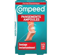 Compeed - 12 Bladder Plasters Hydrocolloids - Second Skin - Fast Wound Healing - Medium Economical (6.8 x 4.2 cm)