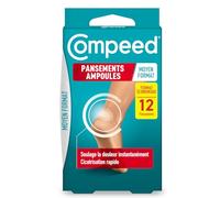 Compeed Blister Plasters – Second Skin Hydrocolloid Fast Healing – 12 Medium Economical (6.8×4.2 cm)