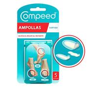 COMPEED Assorted Ampoules, 5 Hydrocolloid Dressings - Foot Treatment, One Pack Contains 2 x Medium (6.8 x 4.2 cm), 2 x Small (6 x 2 cm), 1 x Between Fingers (5 x 1.8 cm)