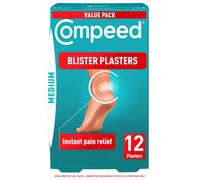 Compeed Blister Plasters Medium Size 12 Pack - Hydrocolloid Foot Treatment - Heal Fast