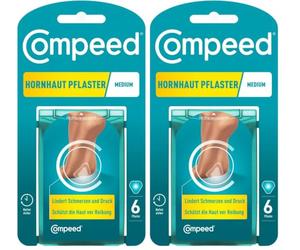 Compeed Callus Plasters, 6 Hydrocolloid Plasters, Foot Treatment, Fast Natural Callus Removal, Dimensions: 4.4 cm x4.5 cm (packaging may vary) (Pack of 2)