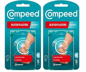 Compeed High Heel Blister Plasters, 5 Hydrocolloid Plasters, Foot Treatment, Heal Fast, Ultimate Discretion, Dimensions: 4.2 cm x 6.8 cm (Pack of 2)