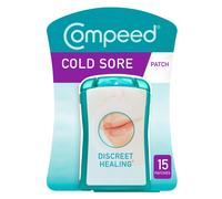 Compeed Hydrocolloid Cold Sore Treatment Patches (15 Invisible Plasters for Cold Sores) - 12 Hours