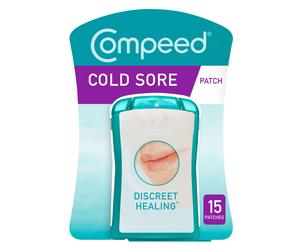 Compeed Hydrocolloid Cold Sore Treatment Patches (15 Invisible Plasters for Cold Sores) - 12 Hours