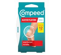 Compeed Blister Plasters - Hydrocolloid, Heal Fast - Medium 12 Pack (100% Plastic-Free Carton)