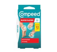 Compeed Mixed Size Blister Plasters, 12 Hydrocolloid Plasters, Foot Treatment, Heal Fast, 100% Plastic Free Carton Pack