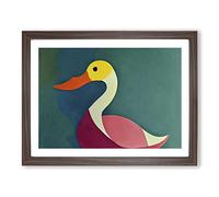 Compelling Abstract Duck Framed Print | A4 Walnut Framed Wall Art | Ready to Hang | Abstract Animal Picture | Living Room Bedroom Lounge Office