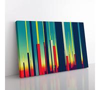 Compelling Abstract Skyscrapers Canvas Wall Art Print Ready to Hang, Framed Picture for Living Room Bedroom Home Office Décor, 60x40 cm (24x16 Inch)