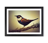 Compelling Bird Framed Print | A3 Black Framed Wall Art | Ready to Hang | Modern Nature Picture | Living Room Bedroom Lounge Office