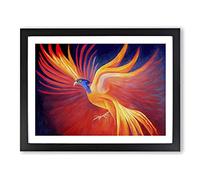 Compelling Phoenix Bird Framed Print | A2 Black Framed Wall Art | Ready to Hang | Modern Nature Picture | Living Room Bedroom Lounge Office