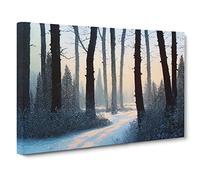 Compelling Winter Forest Canvas Wall Art Print 30x20 Inch