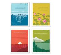 Compendium Positively Green 4-Pack of Birthday Cards - Landscapes (Four Different Designs, One Card Each, with Envelopes)