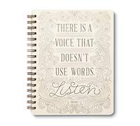 Compendium Spiral Notebook - There is a voice that doesn't use words. Listen. - A Designer Spiral Notebook with 192 Lined Pages, College Ruled, 7.5”W x 9.25”H