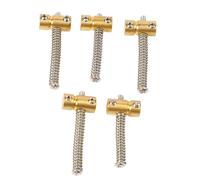Compensated Bass Bridge Saddles | Brass Saddles for Improved Resonance & Intonation | 5 - Piece Set for Vintage Electric Bass/Guitar Bridge Replacement