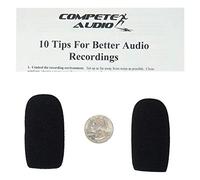 Compete Audio CA555 large microphone windscreens (Foam Microphone Covers) (2-pack) for use with mini-shotgun mics, larger headsets and desktop microphones